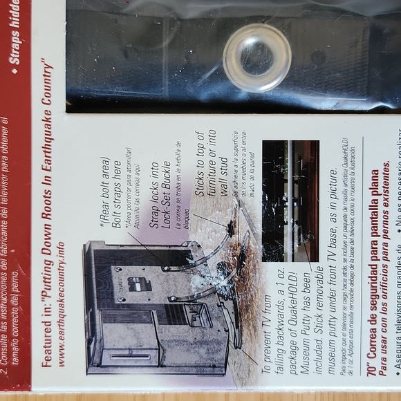 Quake Hold 04516 Quake Hold!  70" Flatscreen Safety Strap - Picture 7 of 8